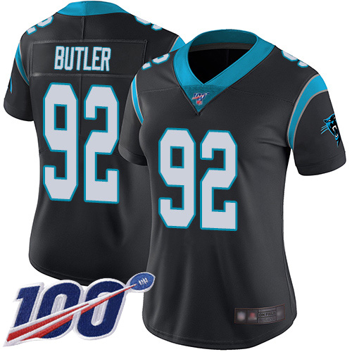 Carolina Panthers Limited Black Women Vernon Butler Home Jersey NFL Football #92 100th Season Vapor Untouchable->carolina panthers->NFL Jersey